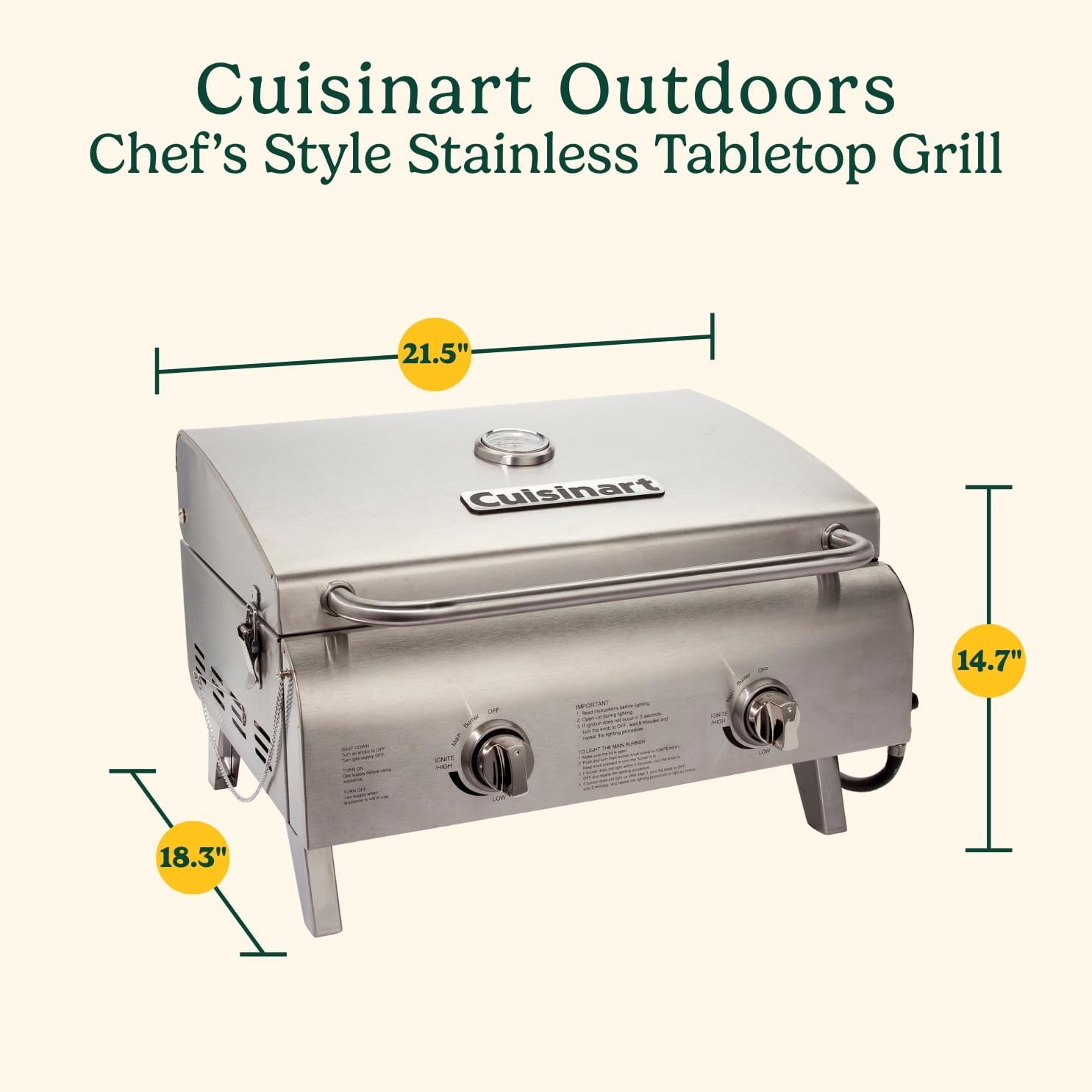 Cuisinart Chef's Style Tabletop Portable Propane Grill